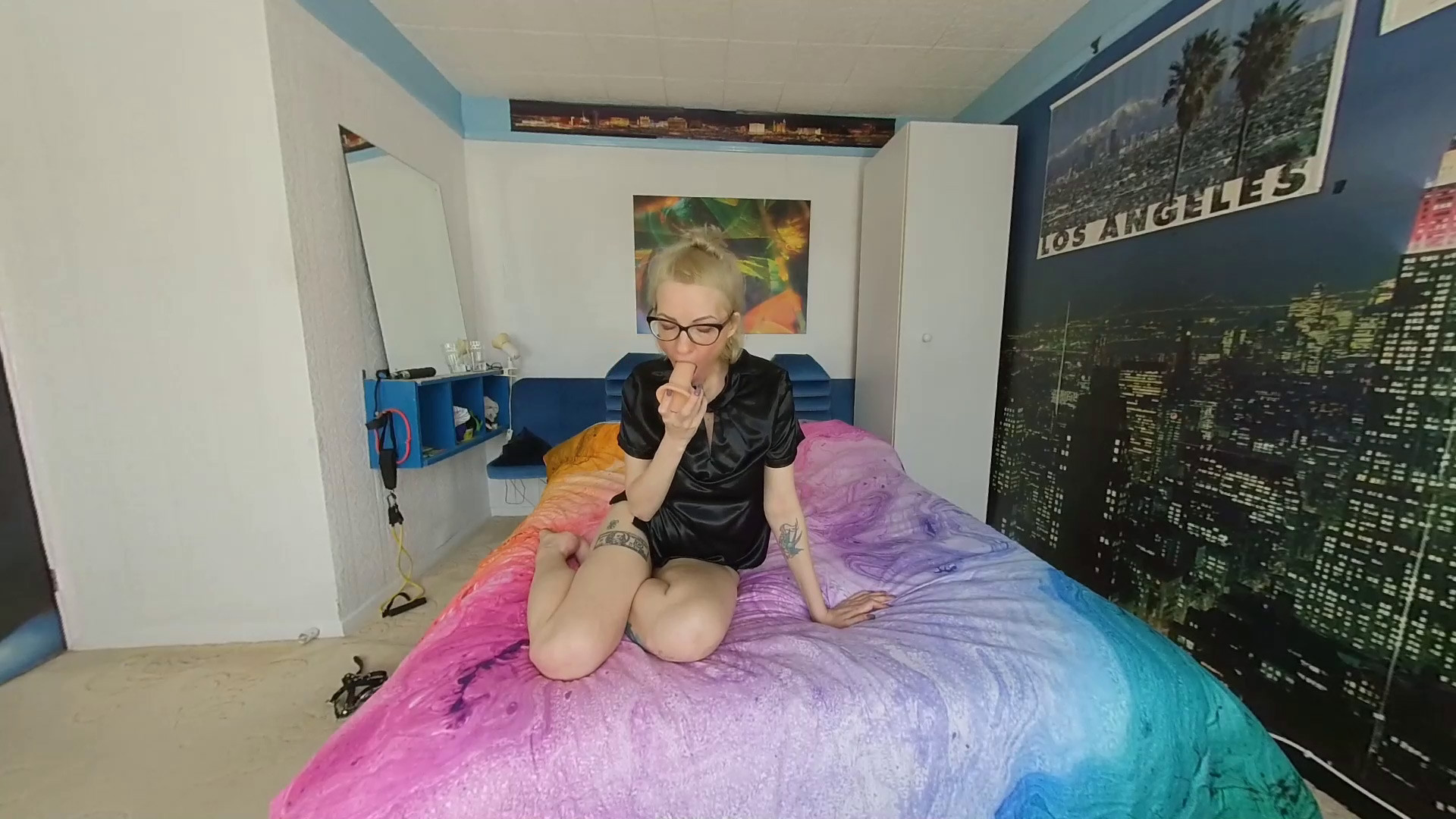 Masha Anal Dildo - Blonde Amateur Solo Masturbation in the Bedroom Slideshow
