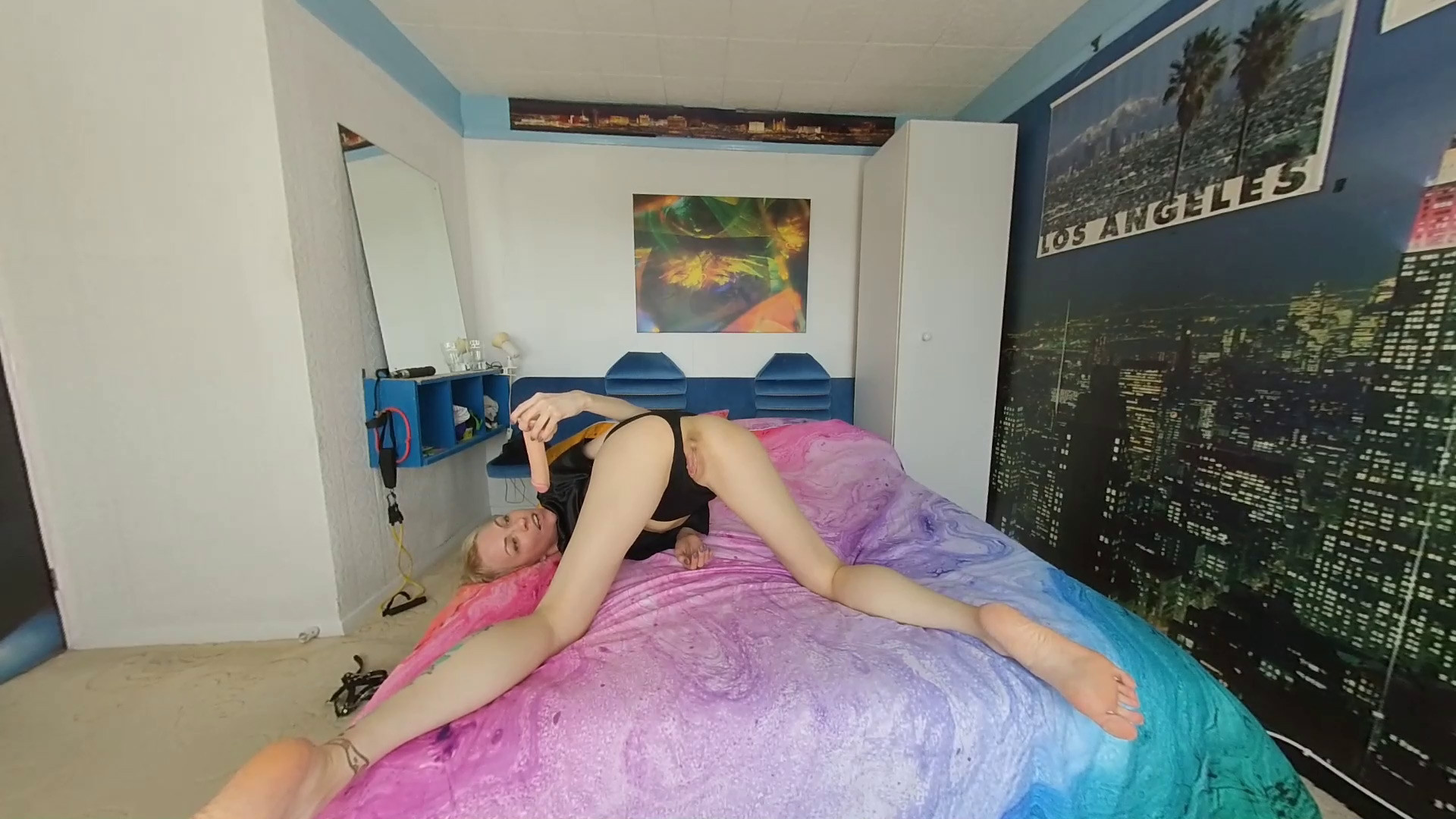 Masha Anal Dildo - Blonde Amateur Solo Masturbation in the Bedroom Slideshow