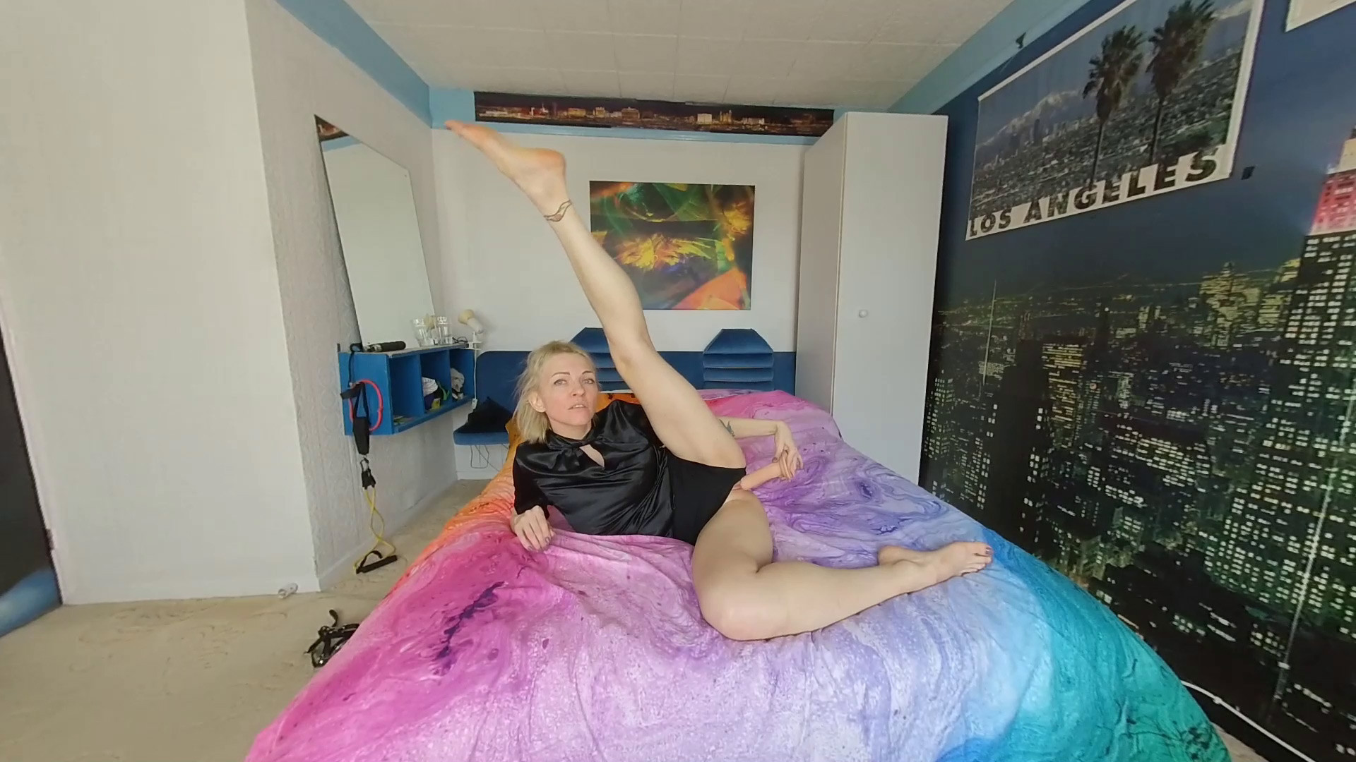 Masha Anal Dildo - Blonde Amateur Solo Masturbation in the Bedroom Slideshow