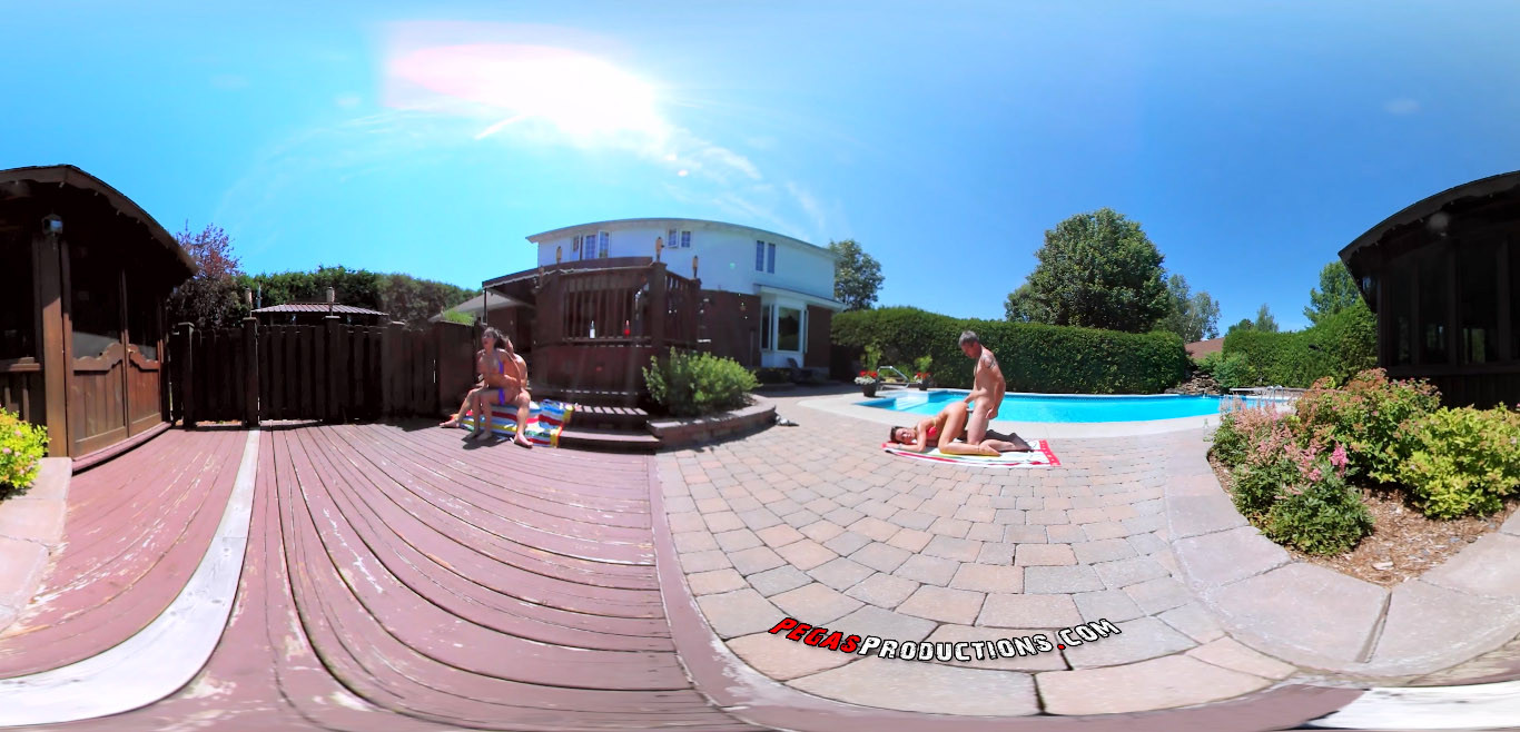 Orgy In Virtual Reality - Poolside Outdoor Group Sex Slideshow