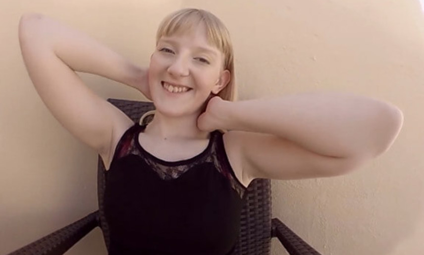 Krystal Orchid Solo - Shaved Blonde Outdoor Toying Slideshow