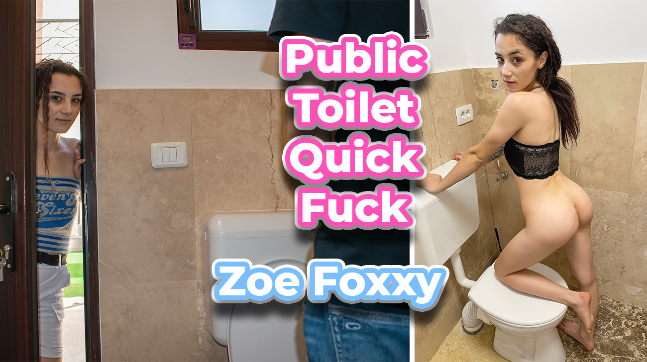 Brunette Teen Fuck at Public Restroom: Zoe Foxxy Slideshow