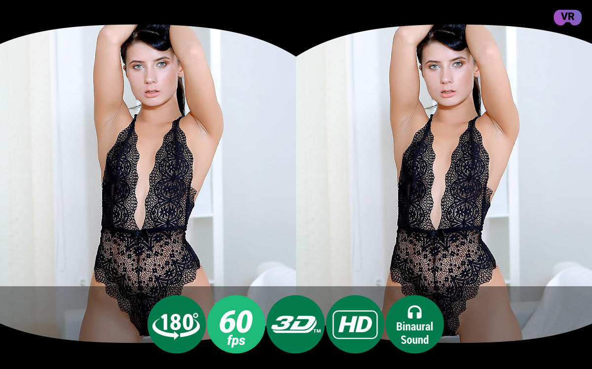 Breathtaking Brunette Tries On New Clothes Slideshow